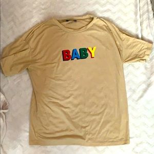beige shein “baby” t-shirt!!